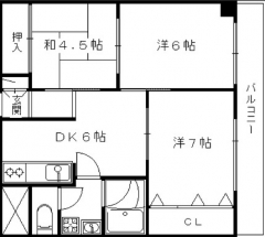 コモド長岡京3DK外観