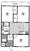 エトワール長岡京3DK間取り