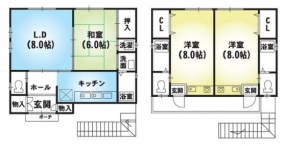 東山区福稲柿本町1戸建間取り