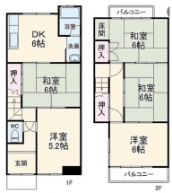 貸家 物集女町五ノ坪間取り