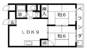 コーポ紗羅 2LDK間取り