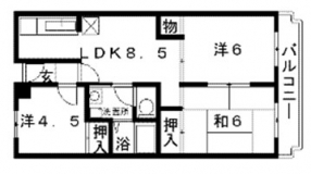 ローレルコート5番館3DK間取り