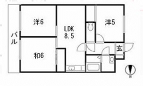 モアライフ酒井松 3LDK間取り