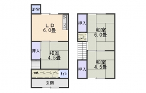 大山崎町下植野代理分42-1貸家間取り